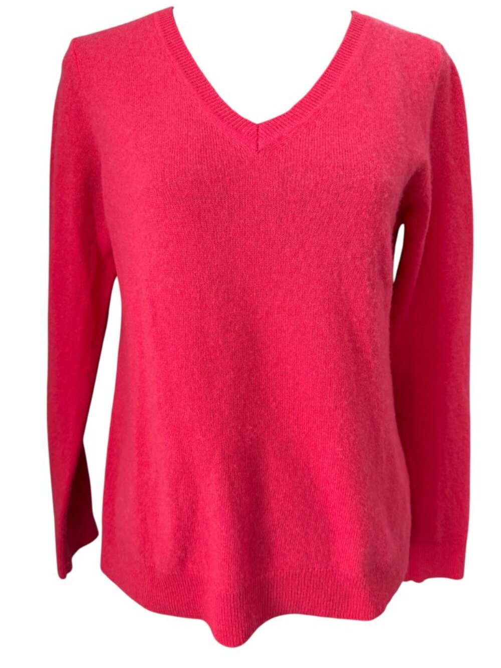 TAHARI 100% Cashmere Pink V Neck Sweater Medium - Picture 3 of 13